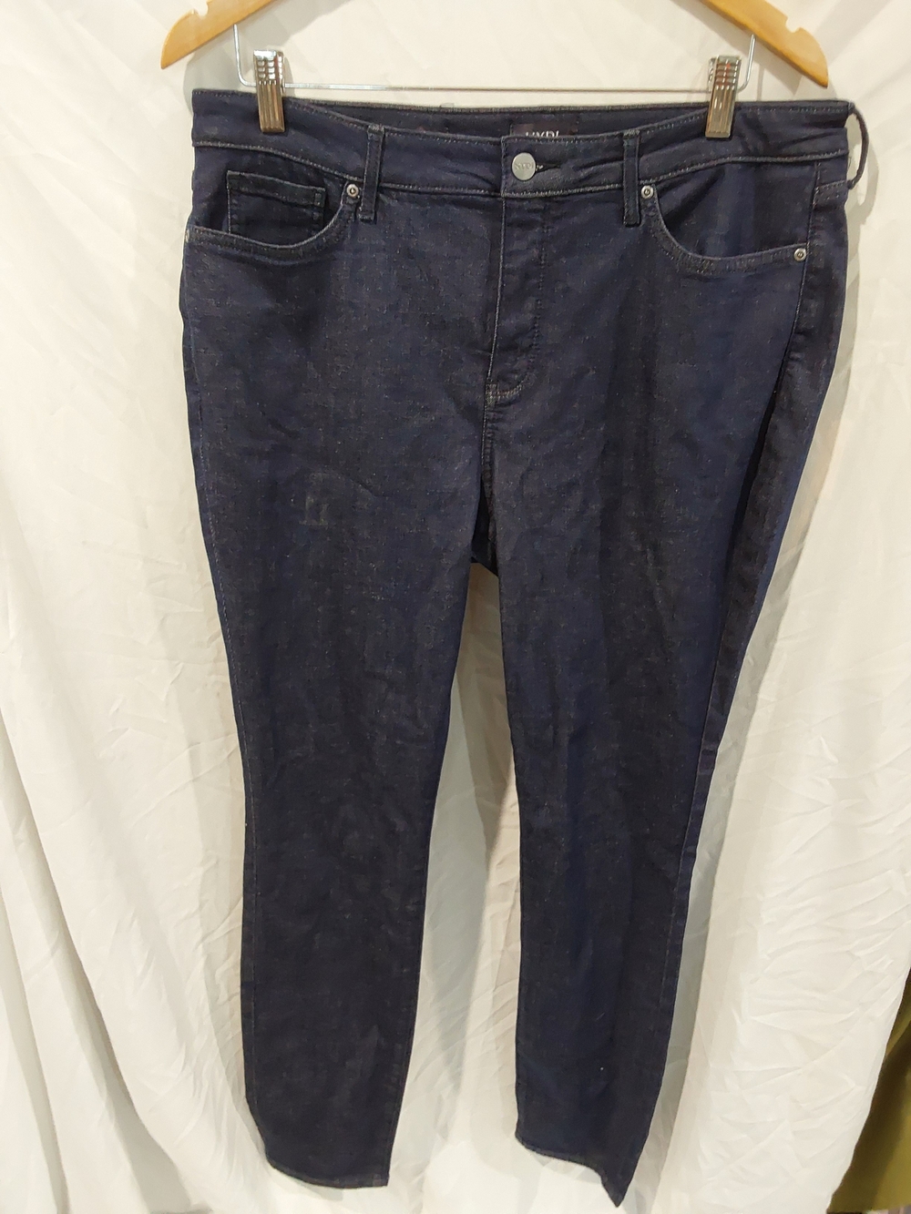 NYDJ Womens Slim Straight Jeans in Dark Blue